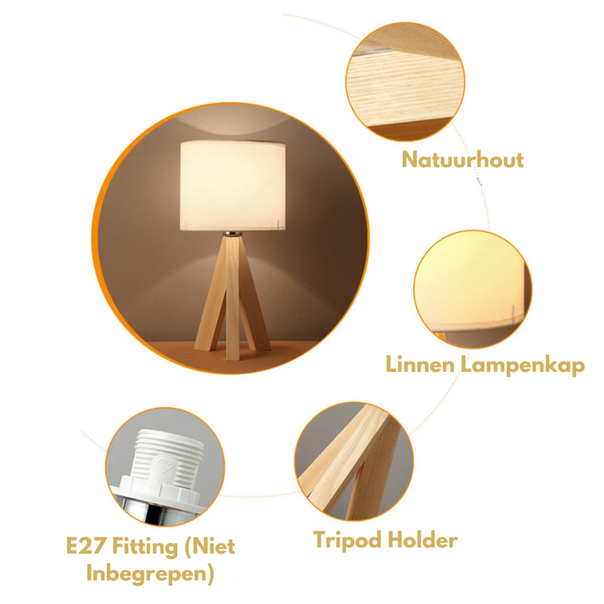 NordicTripod Drewniana Lampa