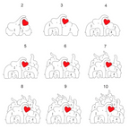 Drewniana rodzina słoni | Personalizowalny, osobisty i oryginalny