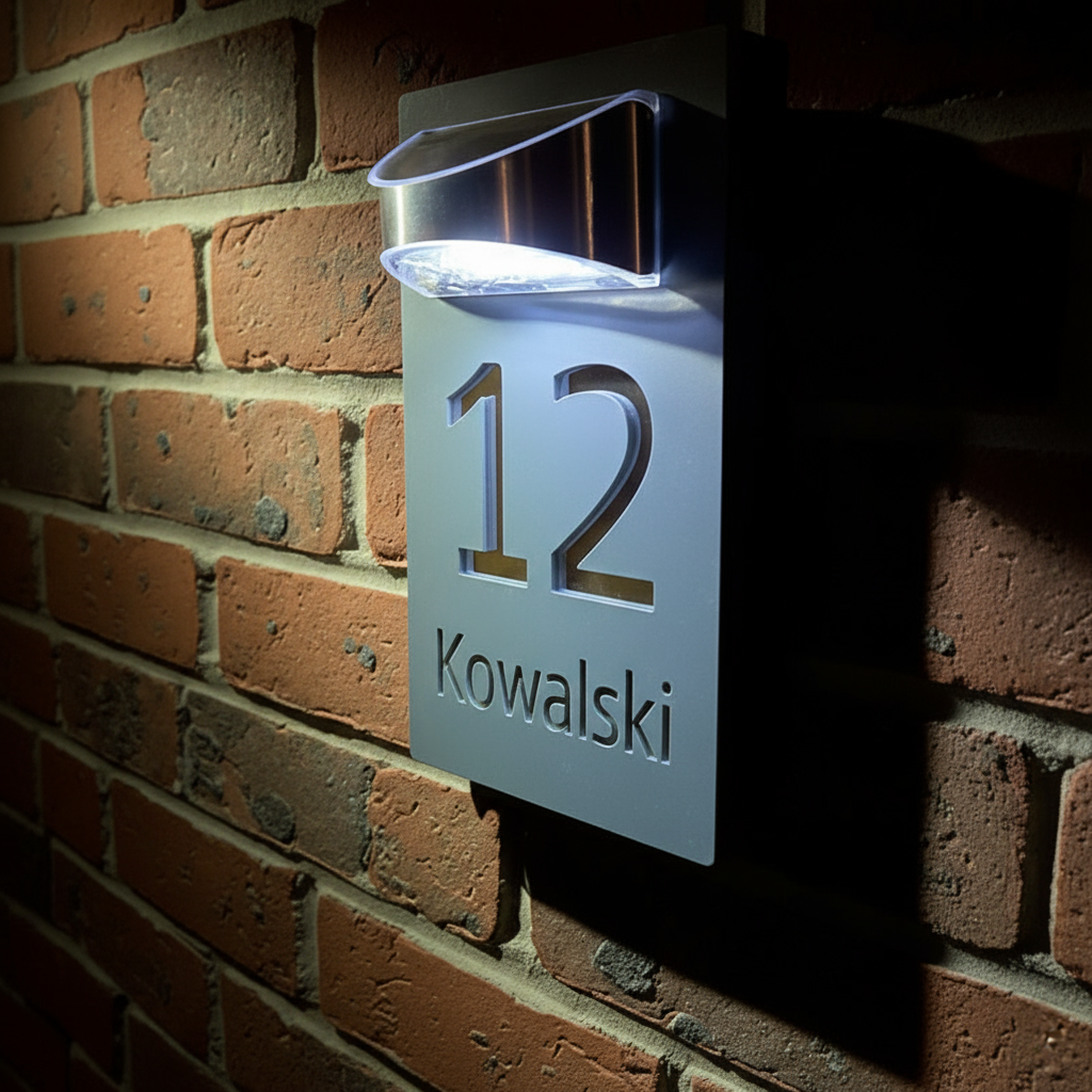 Spersonalizowany numer domu na energię słoneczną