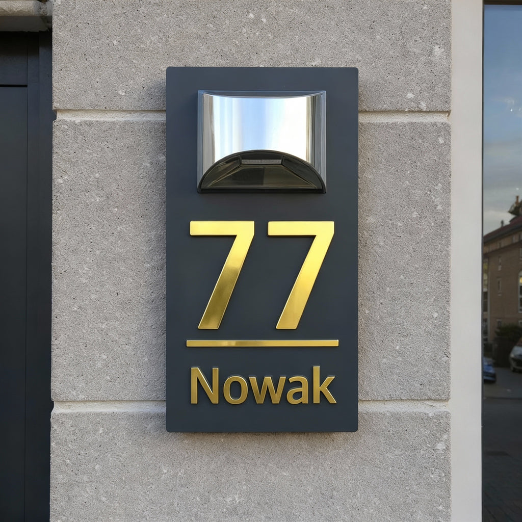 Spersonalizowany numer domu na energię słoneczną