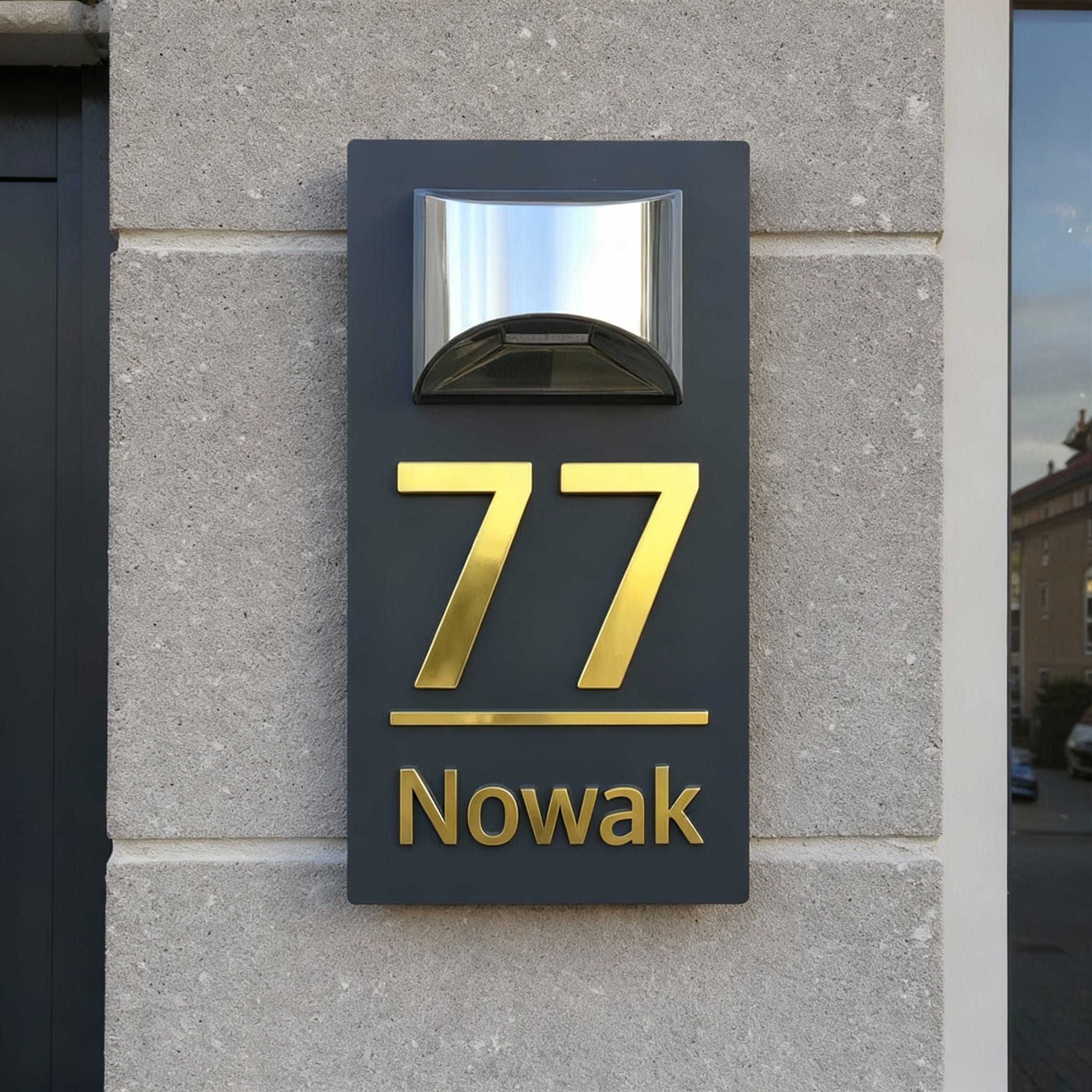 Spersonalizowany numer domu na energię słoneczną